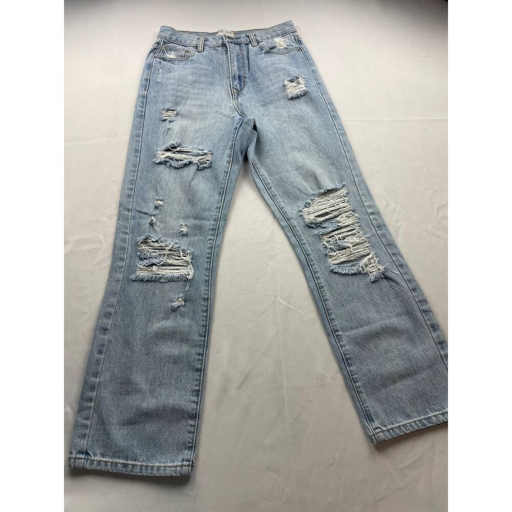 Blank Paige Jeans Womens Size Small Blue Denim Distressed Straight Pockets‎